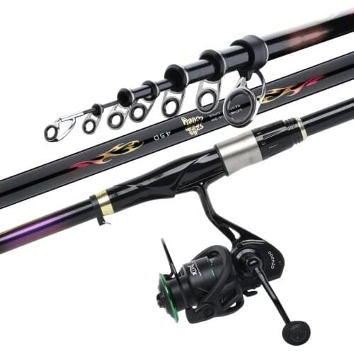 Carbon Fiber 2.7M 3.6M 4.5M 5.4M 6.3M Spinning Rod M Power Telescopic Rock Fishing Olta Long Sections Carp Feeder Canne De Pesca