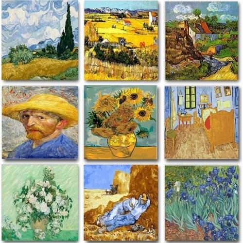 Van Gogh Painting By Number Oil Picture On Canvas DIY Kits Acrylic Paint Landscape Figure Drawing Coloring By Number Home Decor