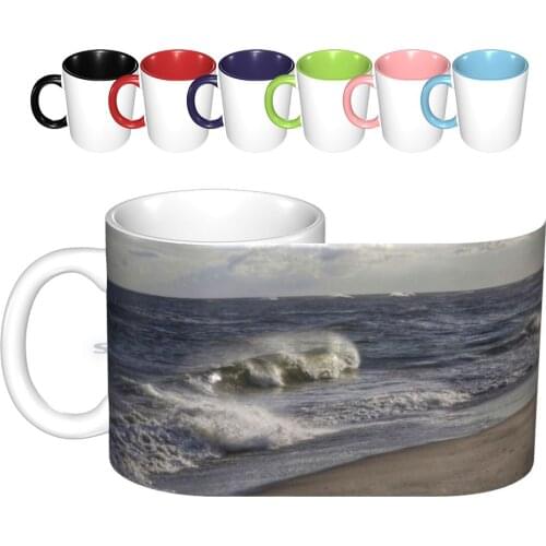 Long Beach Waves Ceramic Mugs Coffee Cups Milk Tea Mug Long Beach Waves Atlantic Ocean Angela Water Blue Brutal Ferocious