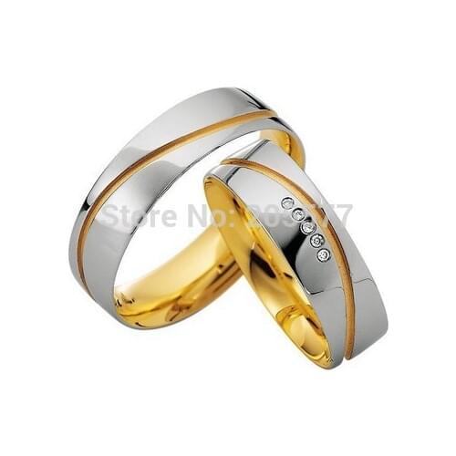 Luxury custom gold color health anniversary wedding bands Bridal Engagement Rings jewelry fashion rings sets for couples
