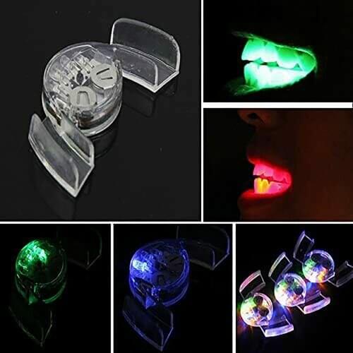 Creative Desigh Flashing LED Light Up Mouth Braces Piece Glow Teeth For Halloween Party Rave For Children Adults Drop Shipping