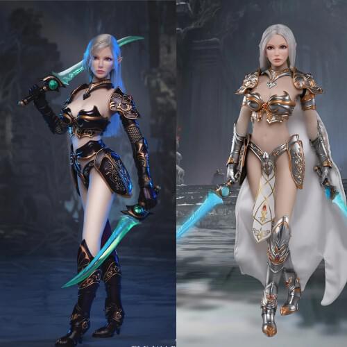 KY002 KY001 1/6 Scale Soldier Elf Female Soldier Burryna & BurRhea Action Figure Doll Toy for Fans Gift Collections