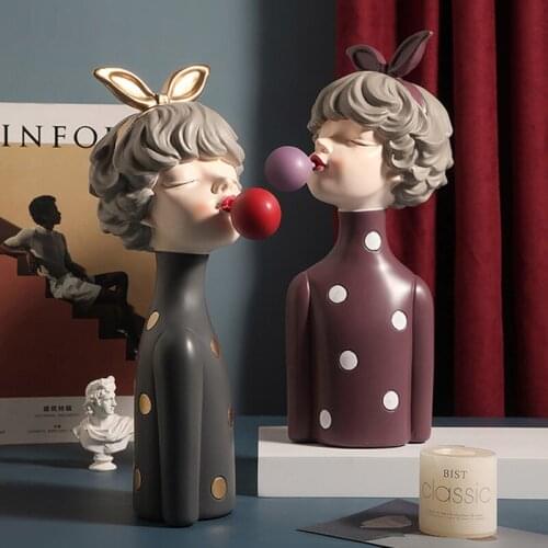 Cute Girl Statue Home Resin Craft Decoration Desktop Art Small Decoration Fashion Sculpture Home Decoration Beautiful Gift