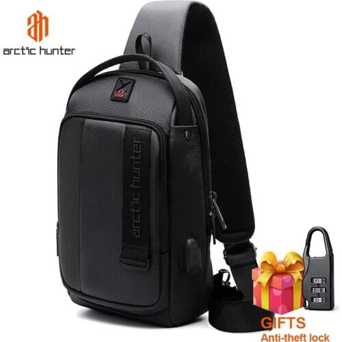 ARCTIC HUNTER 2019 USB Waterproof Men Chest Bag Male Leisure Messenger Shoulder Bag Crossbody Bolsas For Teenagers Travel