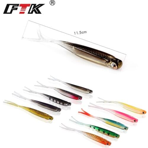 Soft Lures 4PCS/Pack 115mm Soft Fishing Lures Wobblers Carp Bass Fishing Silicone Artificial Multicolor Pike Baits Wobbler Pesca