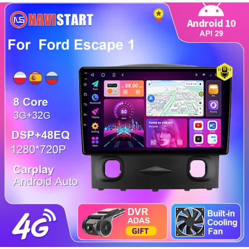 9 inch Android 10 For Ford Escape 1 2007-2012 Car Radio GPS Navigation 4G WIFI Android Auto DSP BT Carplay DVD Multimedia Player