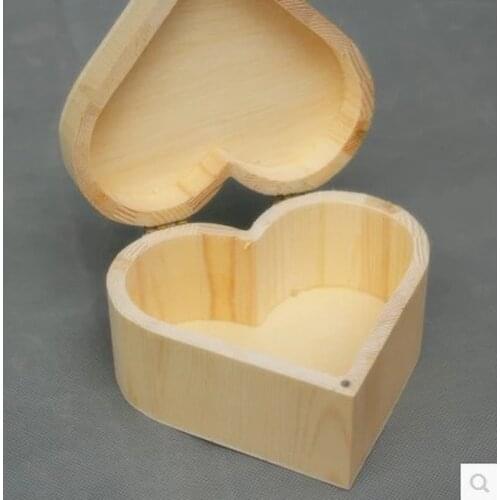 New Arrive Storage Boxes Heart Shape Wood Box Jewelry Box Wedding Gift Home Storage Bin Earrings Ring Box