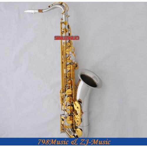 Professional Silver Gold Tenor Saxophone sax High F# FREE Metal Mouthpiece Case