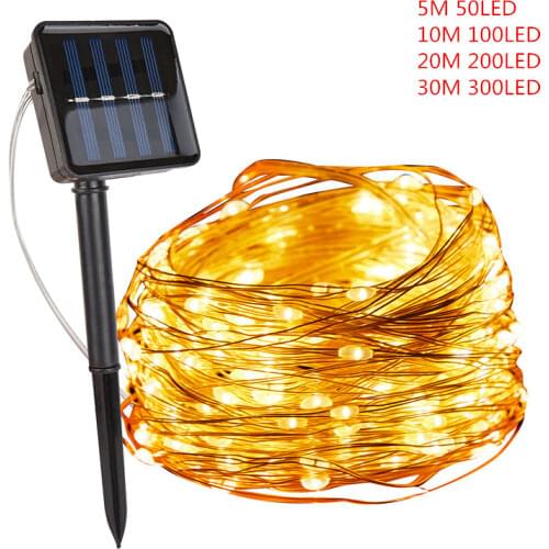 Christmas Lights Outdoor LED Solar Lamp Outdoor 20M 30M LEDs String Lights Fairy Lights Garland Solar Garden Waterproof Lights