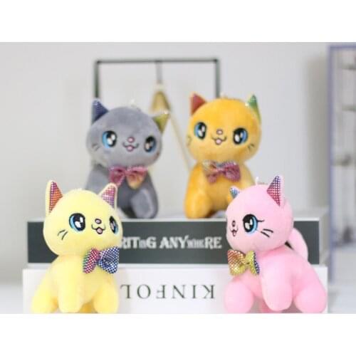 Stylish new Cute cat with tie plush pendant good quality Exquisite baby toy soft Soothing doll christmase birthday wedding gift