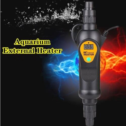Aquarium External Heater in-Line Fish Tank Water Heater Adjustable Temperature Control for Canister Filter