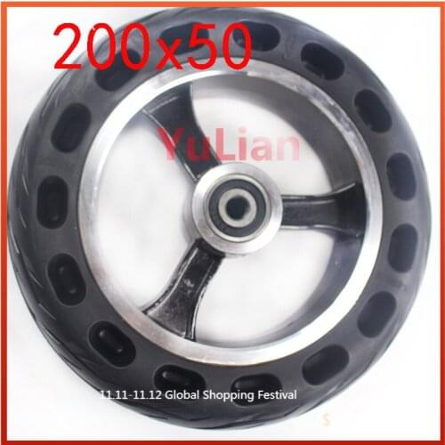 200x50 solid wheel Explosion-proof Electric Bike Scooter tyres 8 inch Motorcycle Solid Tires Bee Hive Holes