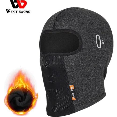 WEST BIKING Cycling Hats Winter Windproof Thermal Fleece Bicycle Helmet Caps For Men Sports Running Bike Cap With Eyeglass Hole
