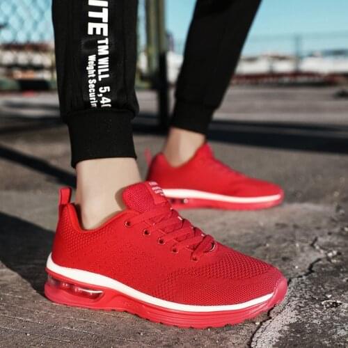 Big Size Tennis Shoes for Women 2021 Korean Mesh Air Cushion Sneakers Casual Breathable Running Footwear Unisex Tenis Feminino