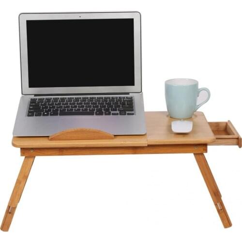 1Pc Adjustable Bamboo Desk Rack Shelf Dormitory Bed Lap Desk Two Flowers Book Reading Tray Stand 2020
