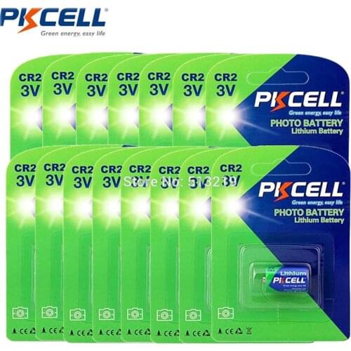 15Pieces 15Cards PKCELL CR2 15270 CR15H270 3V 850mAh CR2 3V Lithium Battery