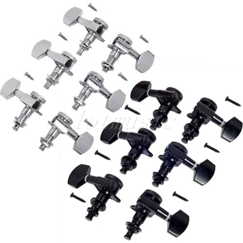 2Sets of 3R3L Locking Guitar Tuners Pegs Machine Heads-Chrome+Black