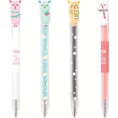 20PCS Pressing The Zao Xing Bi Bullet Head 0.5mm Black Students Creative Stationery Gel Pen Kawaii School Supplies