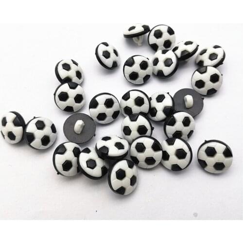 200pcs White/Black Football Soccer Buttons Craft Sewing Shank Buttons Baby Cartoon Buttons 13mm Scrapbook Cardmaking