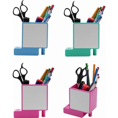 5pcs/Lot Sublimation Blank DIY Pen Holder Desk Stationery Pencil Pen Holder Fashion Student Office Storage Box Office Supply Cut