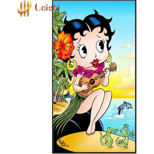 5D DIY Cartoon betty doll Diamond painting circle full square drill Diamond embroidery mosaic cross stitch mosaic home decor