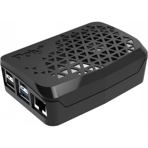 Argon POLY+ Raspberry Pi 4 Vented Case Black ABS Plastic Micro SD Card and USB Ports