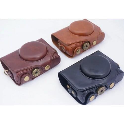 3 Colors Choose PU Leather Camera Case Bag Cover Pouch For Canon PowerShot SX720 HS SX720 With Shoulder Strap