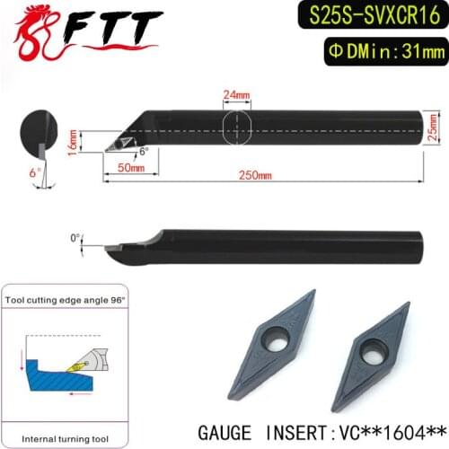 S25S-SVXCR16 96 Degrees Internal Turning Tool Holder For VCMT160404 VCMT160408 Insert Internal Boring Bar Lathe Machine