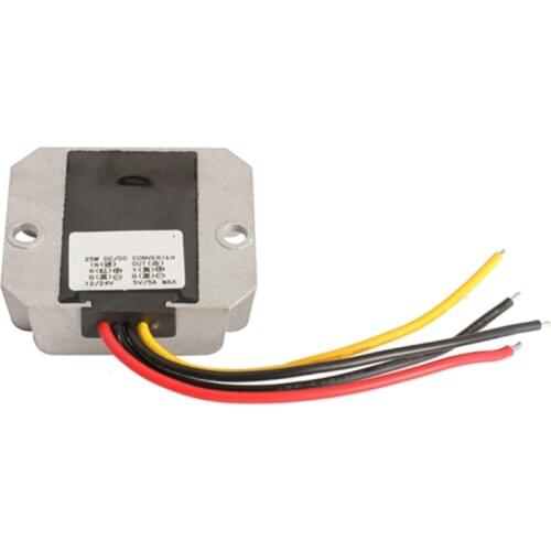 Hot Sale Car Auto Power Converter Step Down Voltage Regulator DC 12V/24V To 5V/5A/25W Buck Converter Module Adapter