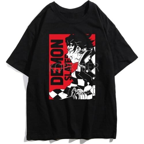 Kimetsu No Yaiba Anime T-shirts Kamado Tanjirou Nezuko muzan kibutsuji Graphic Print Kawaii Streetwear Summer Hipster T-Shirts
