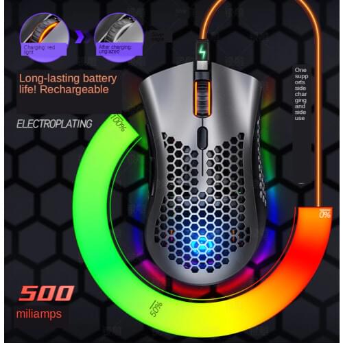 Computer Wireless Charging Mouse with USB Receiver Ergonomic Mute Mouse Wireless Optical RGB Mouse for PC Laptop