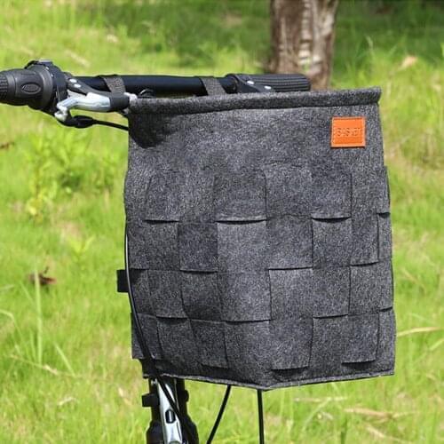Bike Basket Mountain Bicycle/Electric Automobile/Electric Scooter/Stroller Universal Prepositive Foldable Felt Cloth Basket