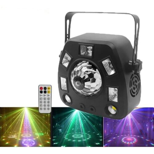 4in1 DJ Light Gobo Laser Projector Strobe RGBW Magic Ball LED UV Blacklight Stage Lighting Lamp Dmx512 Remote For Disco Party