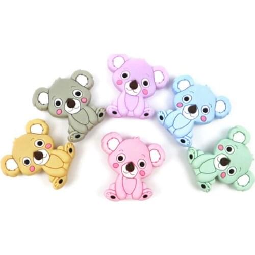 Licone Bead Animal Cute Teether Teething Safe Baby Care DIY Jewelry Necklace Toy