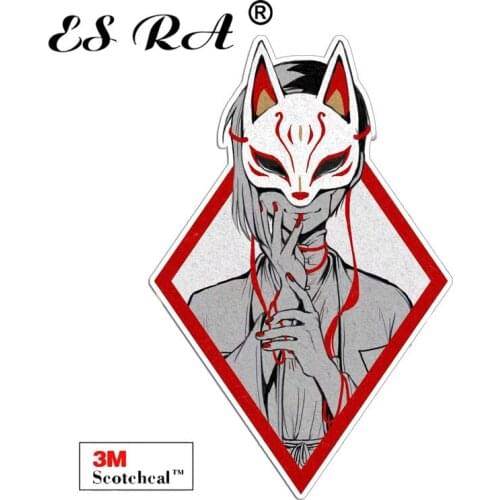 Mask Fox Samurai Girl Car Stickers Laptop Decals Vinyl Pegatinas Waterproof 3M Matt for Helmet Pitcher Luaggage Wall Fridge Home