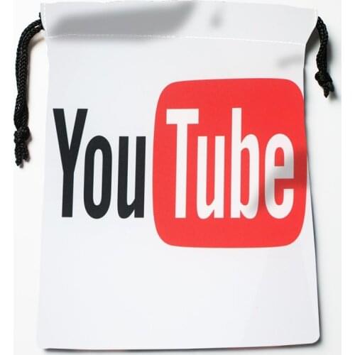 New App Logo Youtube Drawstring Bags Dust-Proof Fashion Print Fabric Storage Bags Boys Girls Birthday Gift Bag Size 18X22cm
