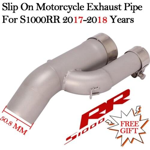 Slip On Motor Exhaust Modified Muffler Motorcycle Middle Connecting Link Pipe For BMW S1000RR 2017 2018 Escape Full System Tube