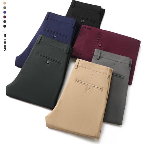 High Quality Oussyu Winter Fleece Warm Corduroy Pants Men Thick Casual Business Fashion Stretch Velvet Black Gray Green Trousers