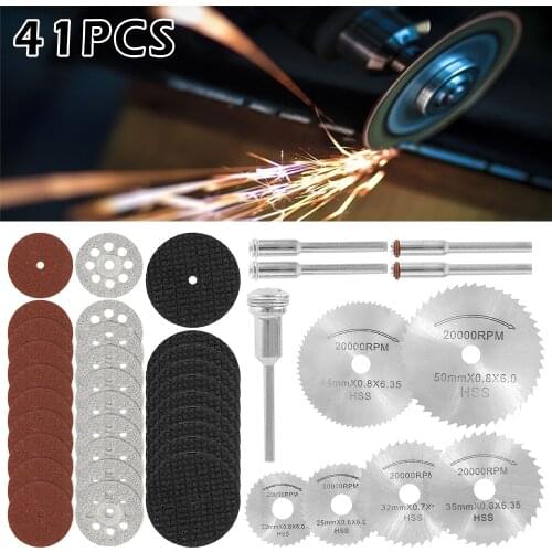 41 Pcs HSS Circular Saw Blade Set Mini Diamond Saw Blade for Dremel Rotary Tools Resin Cut-Off Wheels Diamond Cutting Discs