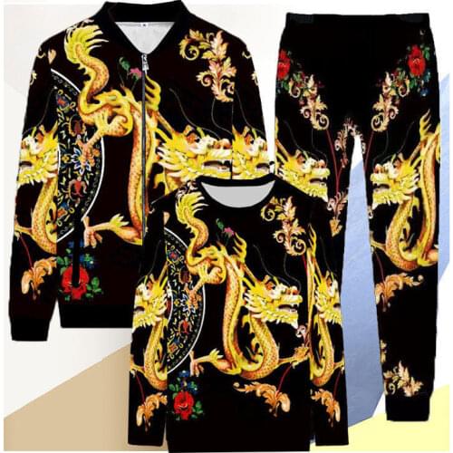 New spring and summer mens casual suit 3D printing Longtu mens large jacket