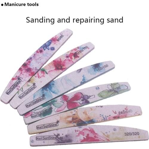 Flower Print Nail File Sanding Buffer Block Buffing Professional Nail Files Polish Nail Art Tool Hot Professional Tools