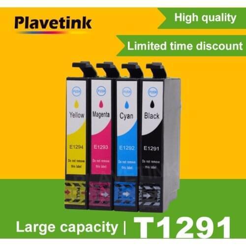 Plavetink 1 Set Compatible Ink Cartridge For Epson T1291-T1294 Office BX625FWD BX630FW BX635FWD BX925FWD BX935FWD Full Ink