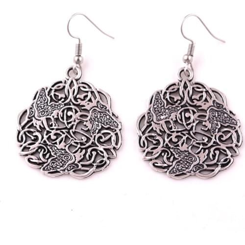 Viking Raven Morrigan Crow Amulet Triskele earring