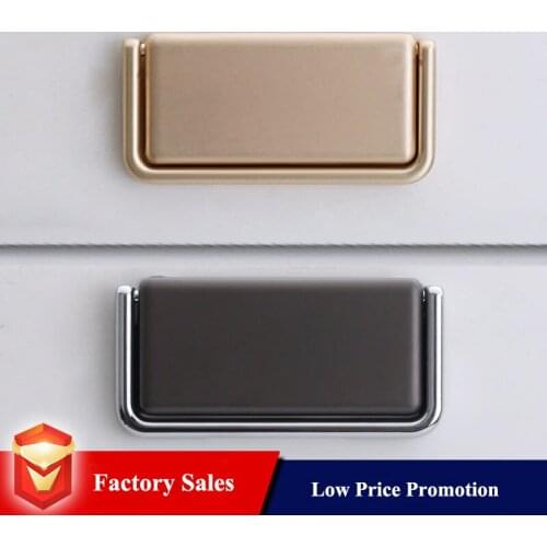 Zinc Alloy Modern Simple Cabinet Hardware Handle Pearl Black And Gold Decorative Furniture Handles Big Home Cabinet Door Knobs