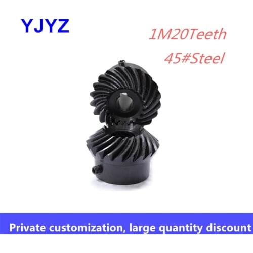 Spiral bevel gear standard inner hole spot factory direct sale 1M20Teeth 45# steel tooth surface quenched black