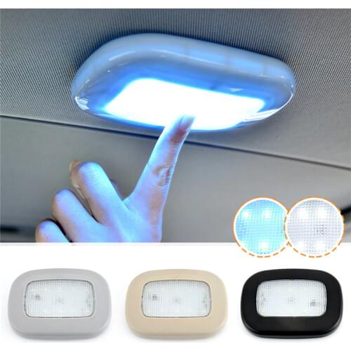Universal USB Rechargeable White/Blue LED Car Reading Light Interior Roof Light Lamp Magnetic LED Car Styling Night Light