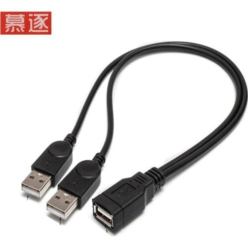 USB 2,0 A Stecker auf USB Weibliche 2 Doppel Dual Netzteil USB Weibliche Splitter Verlängerung Kabel HUB Ladung für festplatten