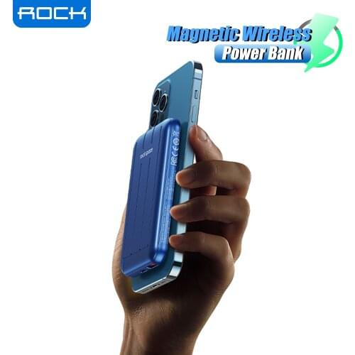 ROCK Magnetic Wireless Power Bank 10000mAh Mini PD Powerbank Portable External Battery Fast Charger For iPhone 12 Pro Max Xiaomi