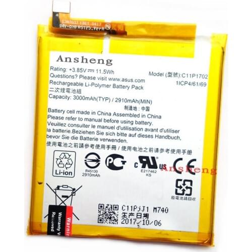 High Quality 3000mAh C11P1702 battery for ASUS C11P1702 Smartphone
