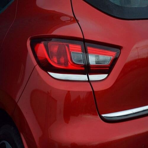 For Clio 4 HB 2012-2019 1 Suit 4 Pcs Rear Left Right Tail Lamp Bottom Cover Stainless Steel Chrome Accessories Rear Tail Light Frame